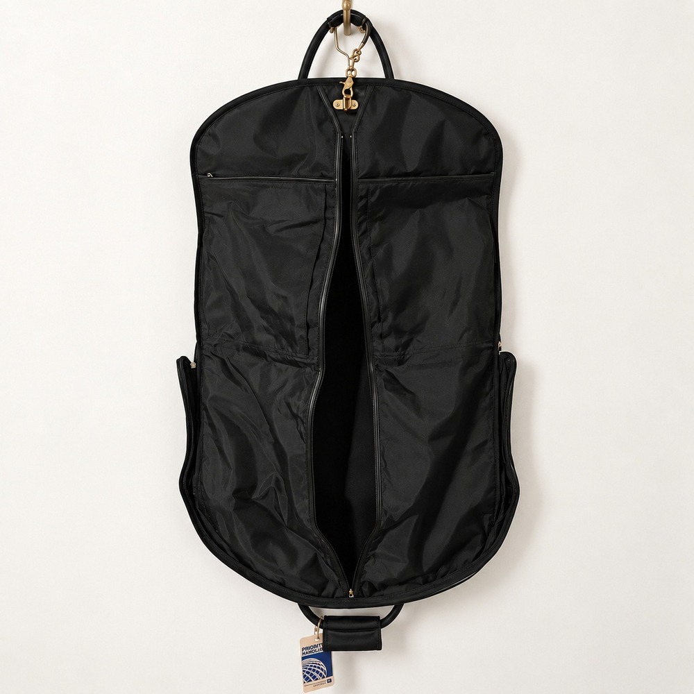 Coach x Lexus Black Leather Fold Over Suiter Garment Bag Vintage Carry On 0539